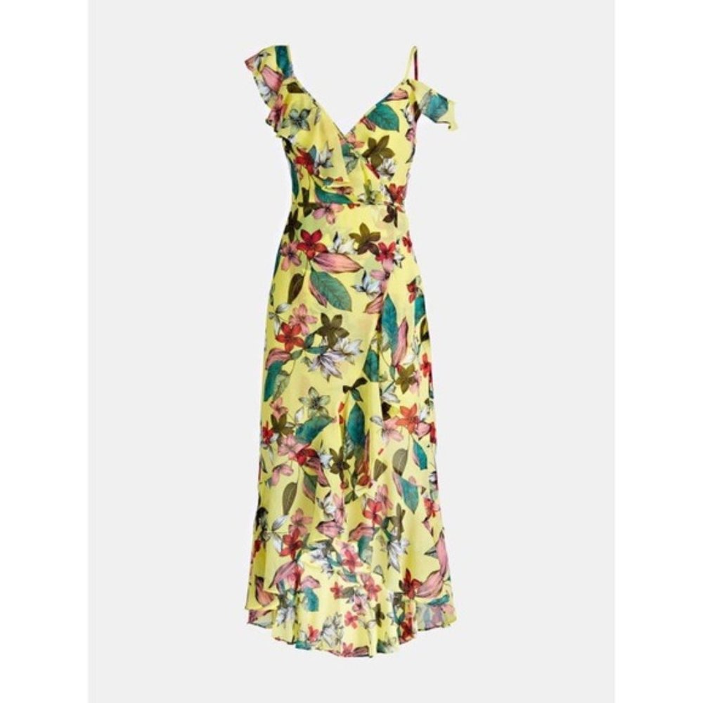 Guess Floral Print High-Low Dress